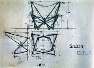 Boceto original de la Silla BKF o Butterfly